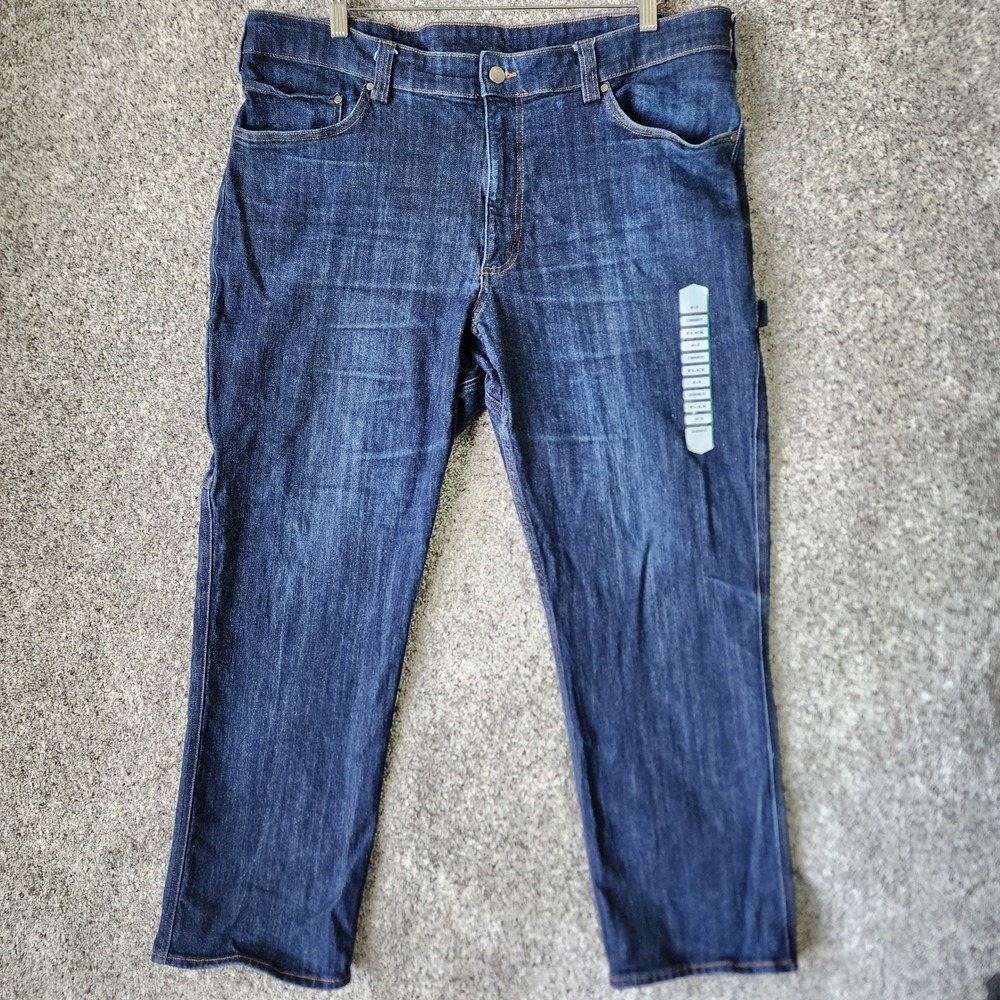 Duluth Trading 40 Grit Carpenter Jeans Mens 40x30 Standard Flex Dark Wash New